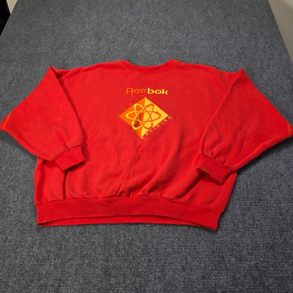Reebok Cross Training Sweatshirt Red Pullover Graphic Crewneck‎ VTG Sportswear